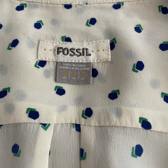 FOSSIL Silk Polka Dot Top - Picture 4 of 7
